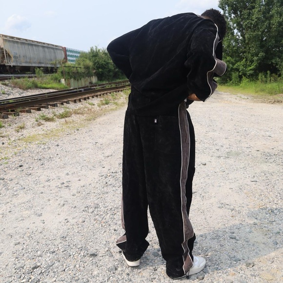 Men's Black and Gray Track Pants - Picture 6 of 8